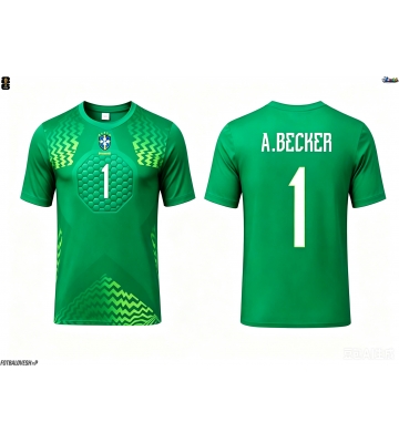Brazílie Alisson Becker #1 Brankářské Venkovní Dres MS 2026 Krátký Rukáv